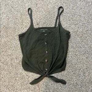 American Eagle Outfitters Green Buttoned Tie-Front Camisole